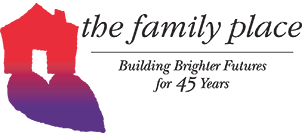 A logo for The Family Place, a Dallas-based organization working to prevent domestic and family violence.